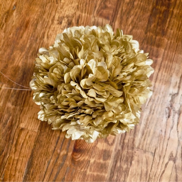 2 GOLD METALLIC POM-POM Party Wedding Shower Decorations 10” ea w Hanging Loops - Picture 12 of 16